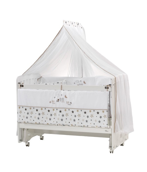 Woody Anne Yanı Ahşap Sallanır ve Asansörlü Beşik Beşik 60x120 cm