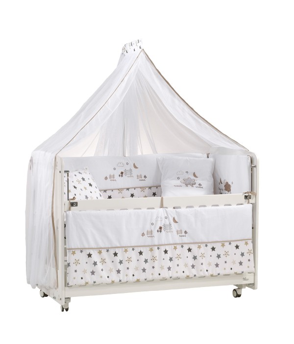 Woody Anne Yanı Ahşap Sallanır ve Asansörlü Beşik Beşik 60x120 cm